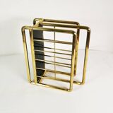 Art Deco brass newspaper rack, 1950s Germany
