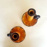 Pair of ceramic candle holders 1950
