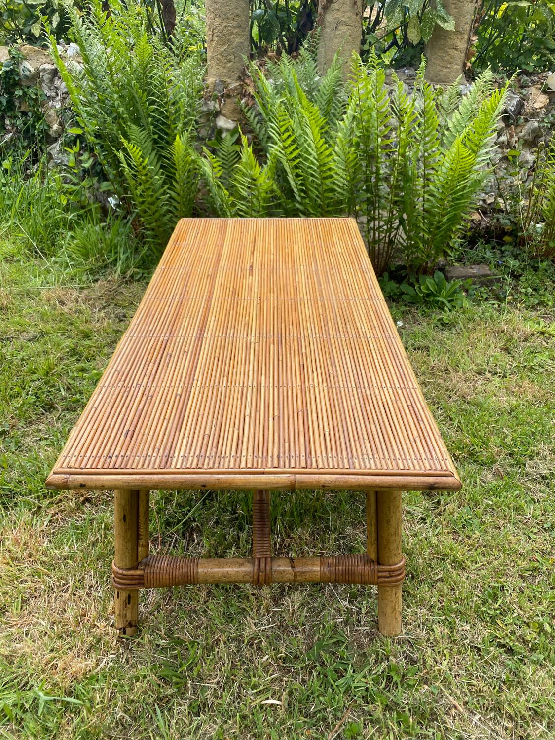 Vintage rattan coffee table