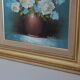 Tableau huile sur toile bouquet de fleurs ton bleu