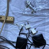 Set of 2 wall lamps type "glass" with switch on the cable via wall sockets