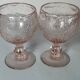 Biot: 8 blown bubble glasses, Ciboire model in amethyst colour D205.