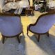Light brown velvet fireside chair