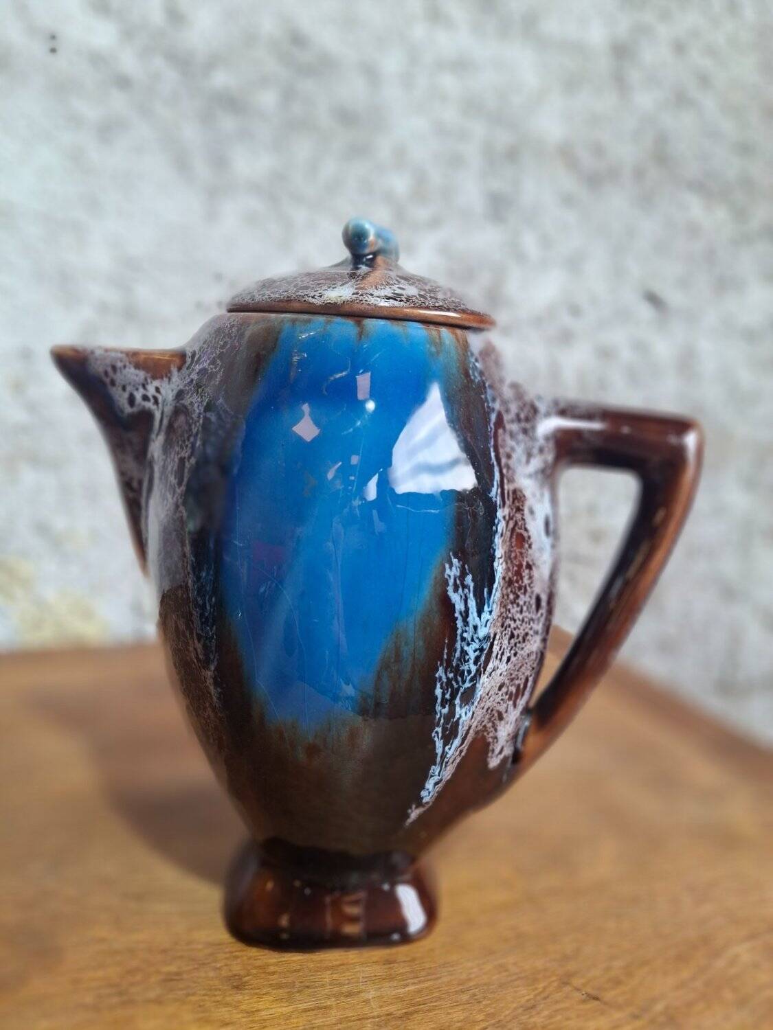 Art Deco coffee service Vallauris cobalt blue flambe glaze – 15 pieces