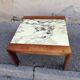 Vintage coffee table wood and marble