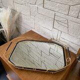 Rectangular service mirror tray with its mirror