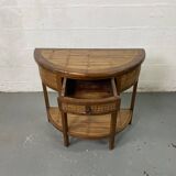 Side table in half-moon wood and bamboo