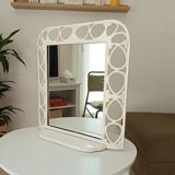 Antique 1930s enamelled cast iron shelf mirror