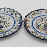 Pair of Nevers earthenware plates signed Félicien Cottard between 1898 and 1908