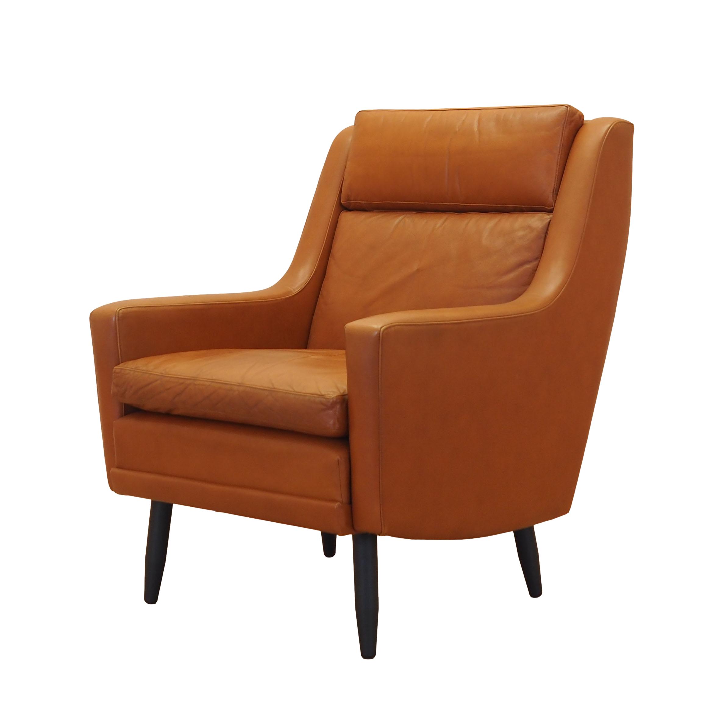 Orange armchair, Danish design, 1970s, made in Denmark
