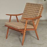Pair of boomerang armchairs by antonin suman for ton (thonet)