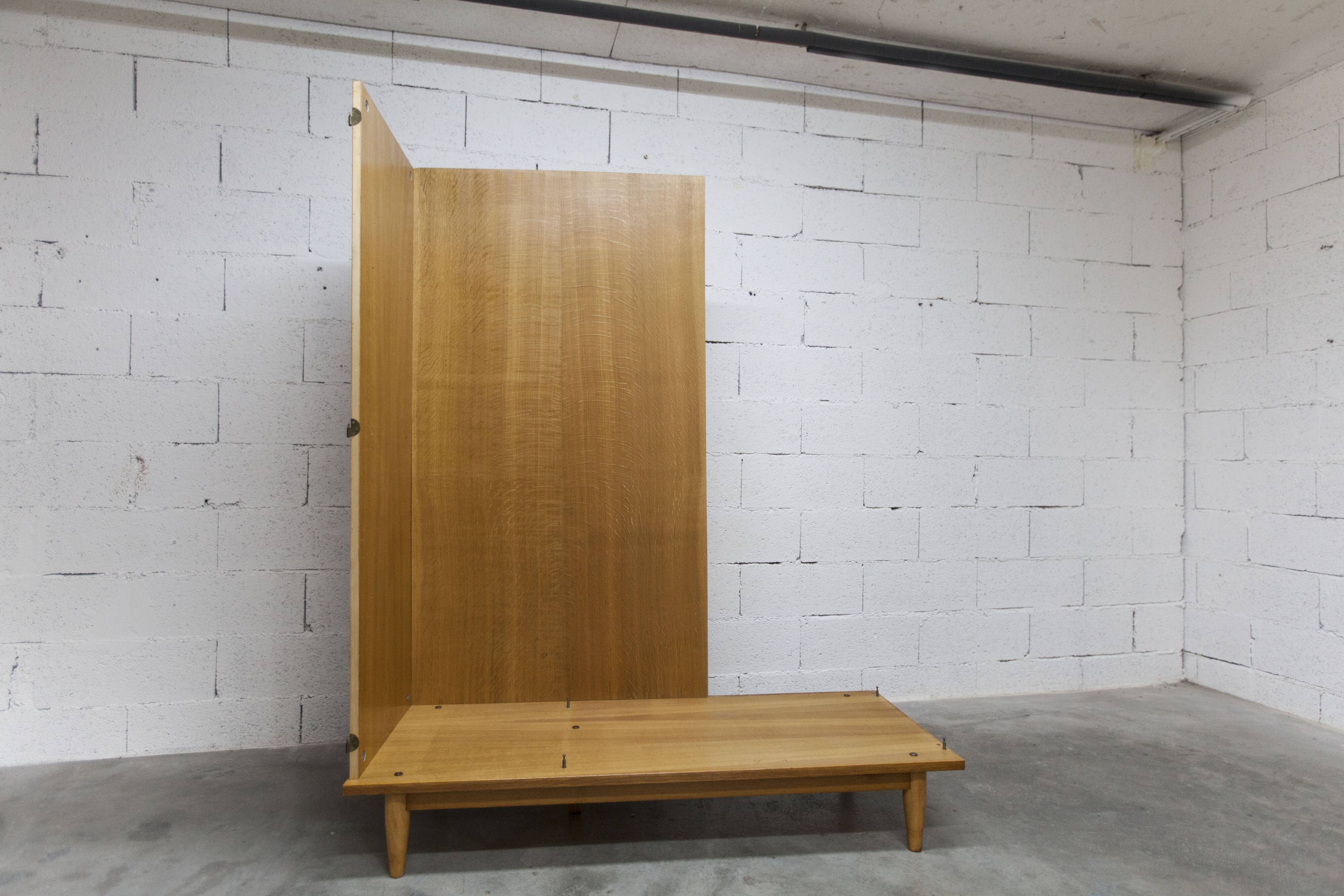 Scandinavian 3-door wardrobe in blond teak