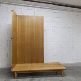 Armoire scandinave 3 portes en teck blond