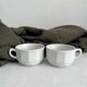 2 white porcelain cups Apilco vintage Parisian bistro