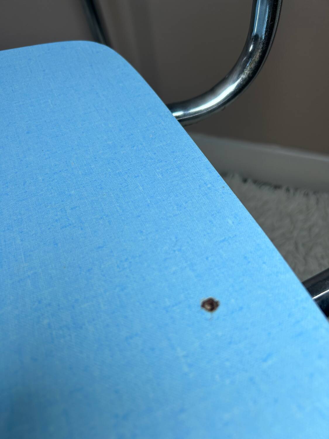 Blue Formica table and chairs from the 60s