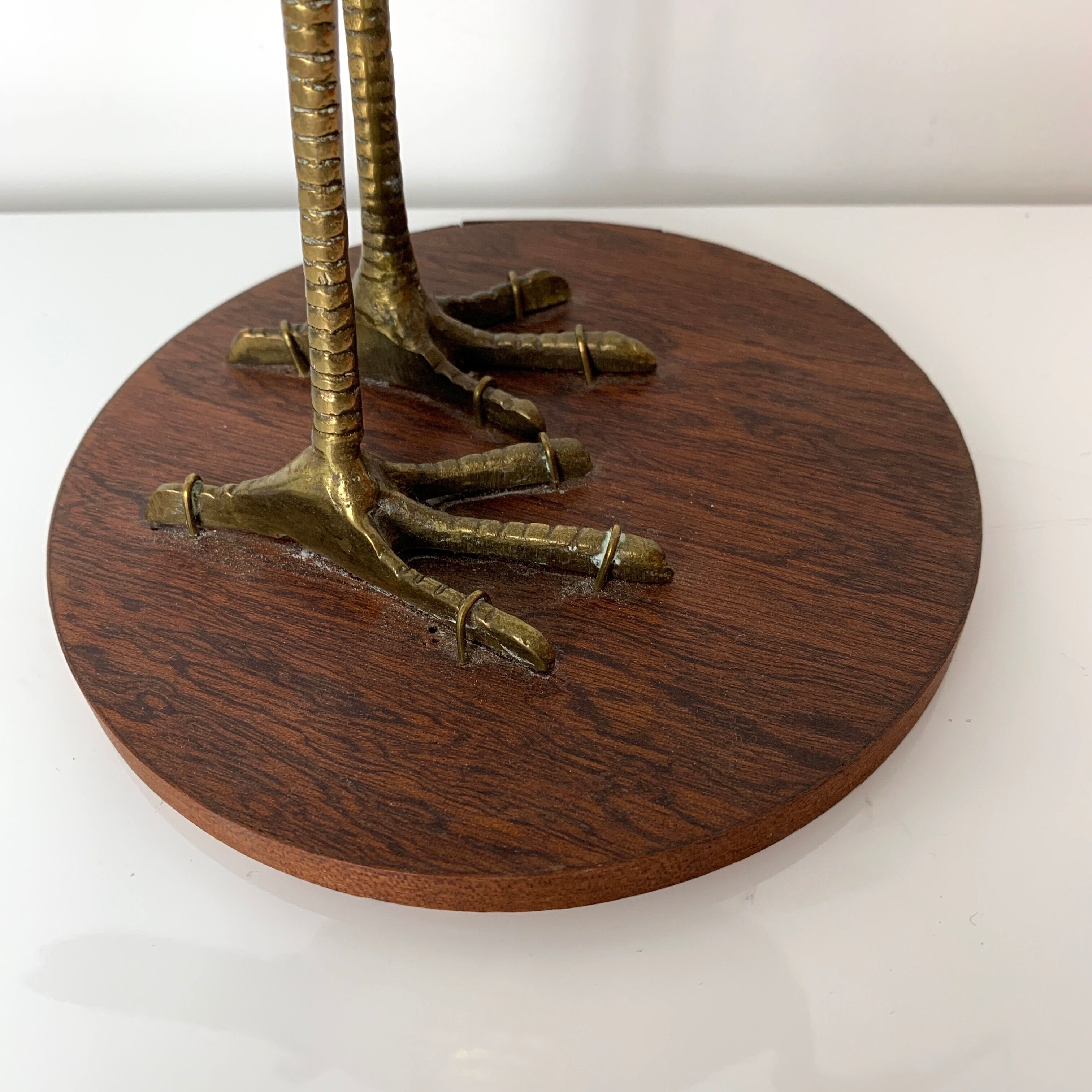 Sculpture subject vintage heron bird in brass