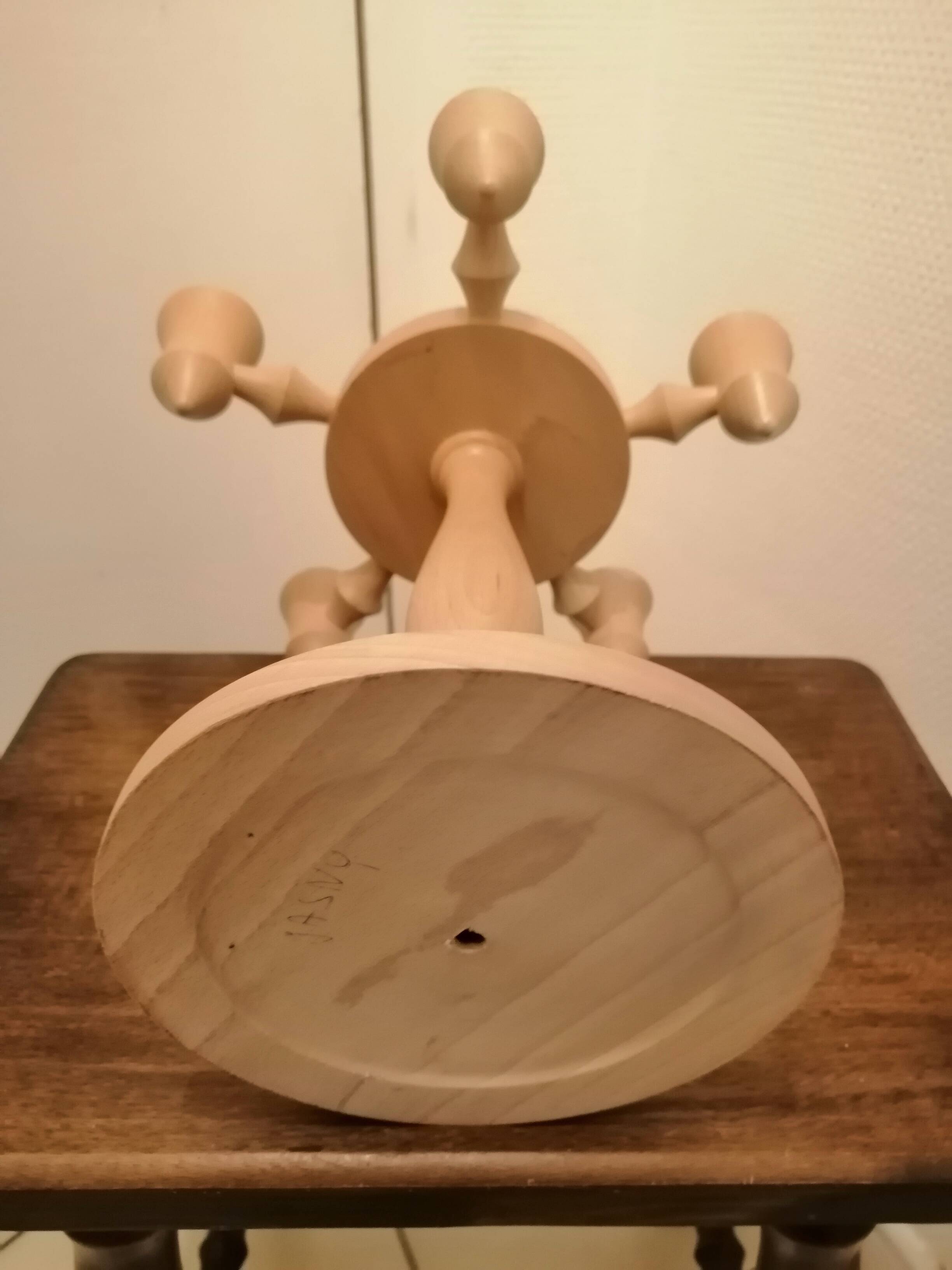 Scandinavian wooden candlestick holder