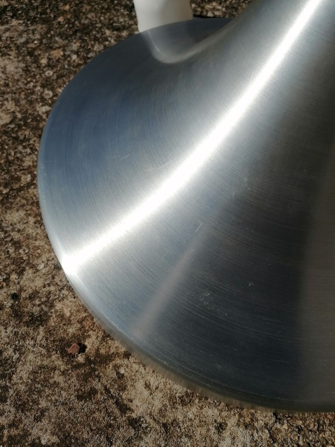 Suspension space age vintage en aluminium brossé