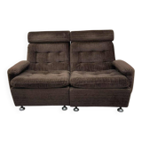 Canapé vintage Space Age en velours marron