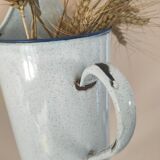 Old wall vase stamped aseptic enamelled sheet metal