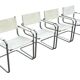 Set of 4 dining chairs in white, S34 Mart Stam/Marcel Breuer style Italy