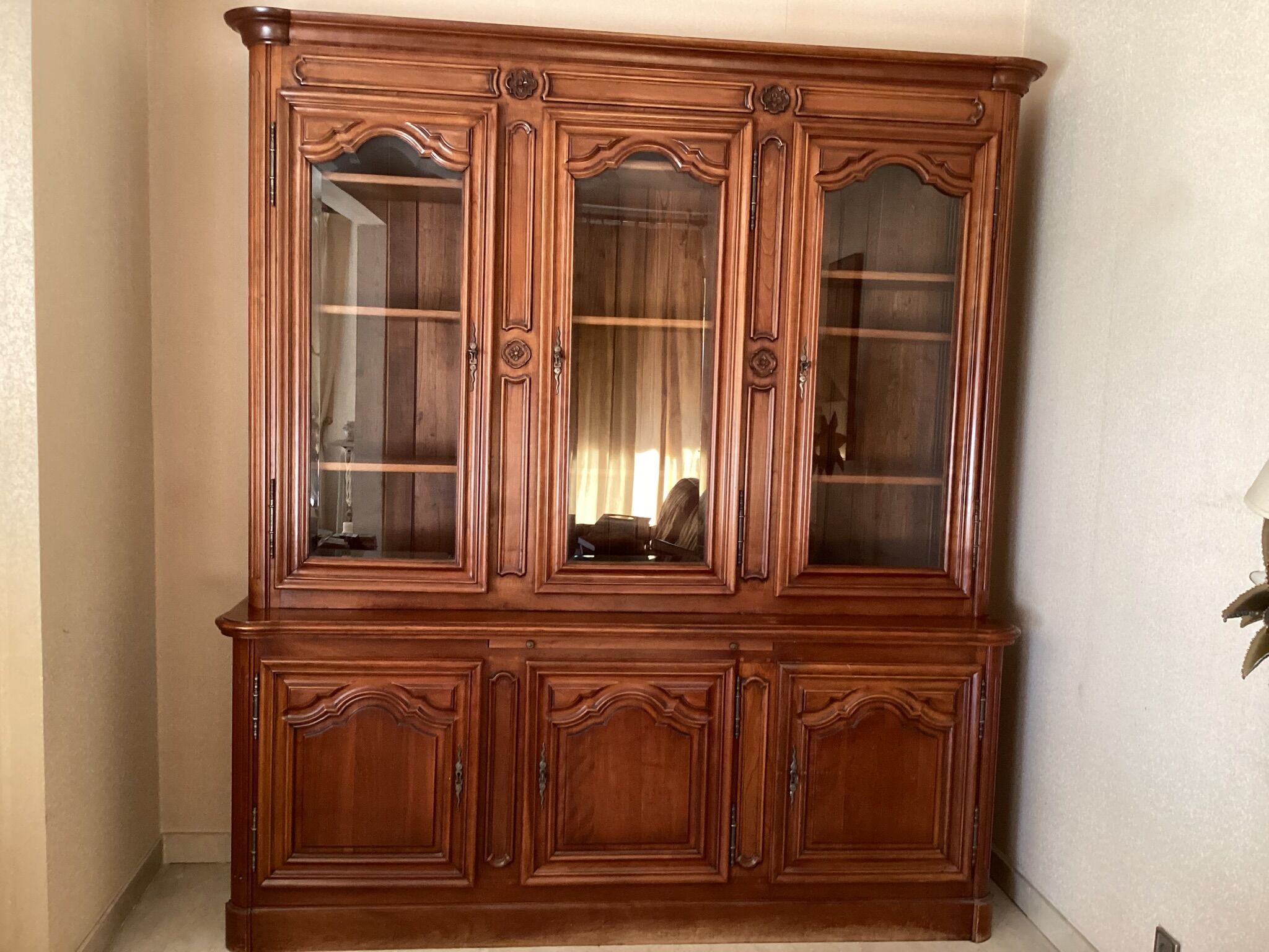 Cherry bookcase stamped Louis Tricoire