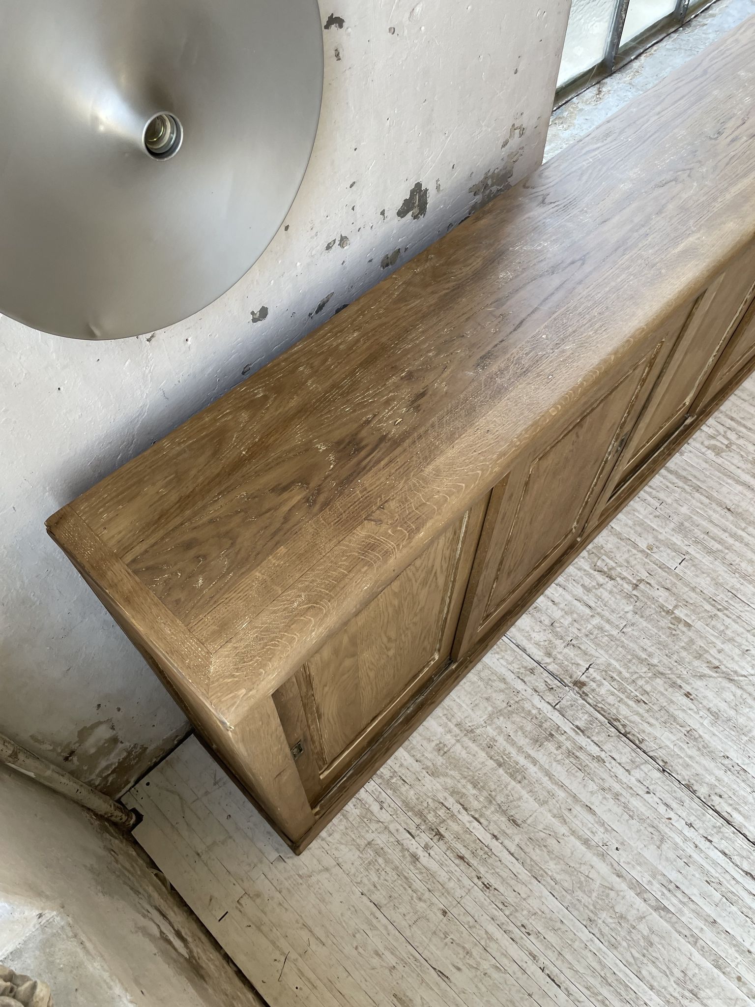 Large row of solid oak loom sliding doors