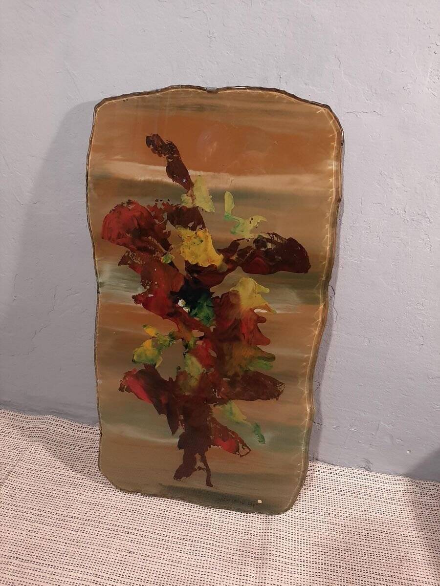 Decorative plaque with flowers by Duilio Barnabe for Fontana Arte, 1950s