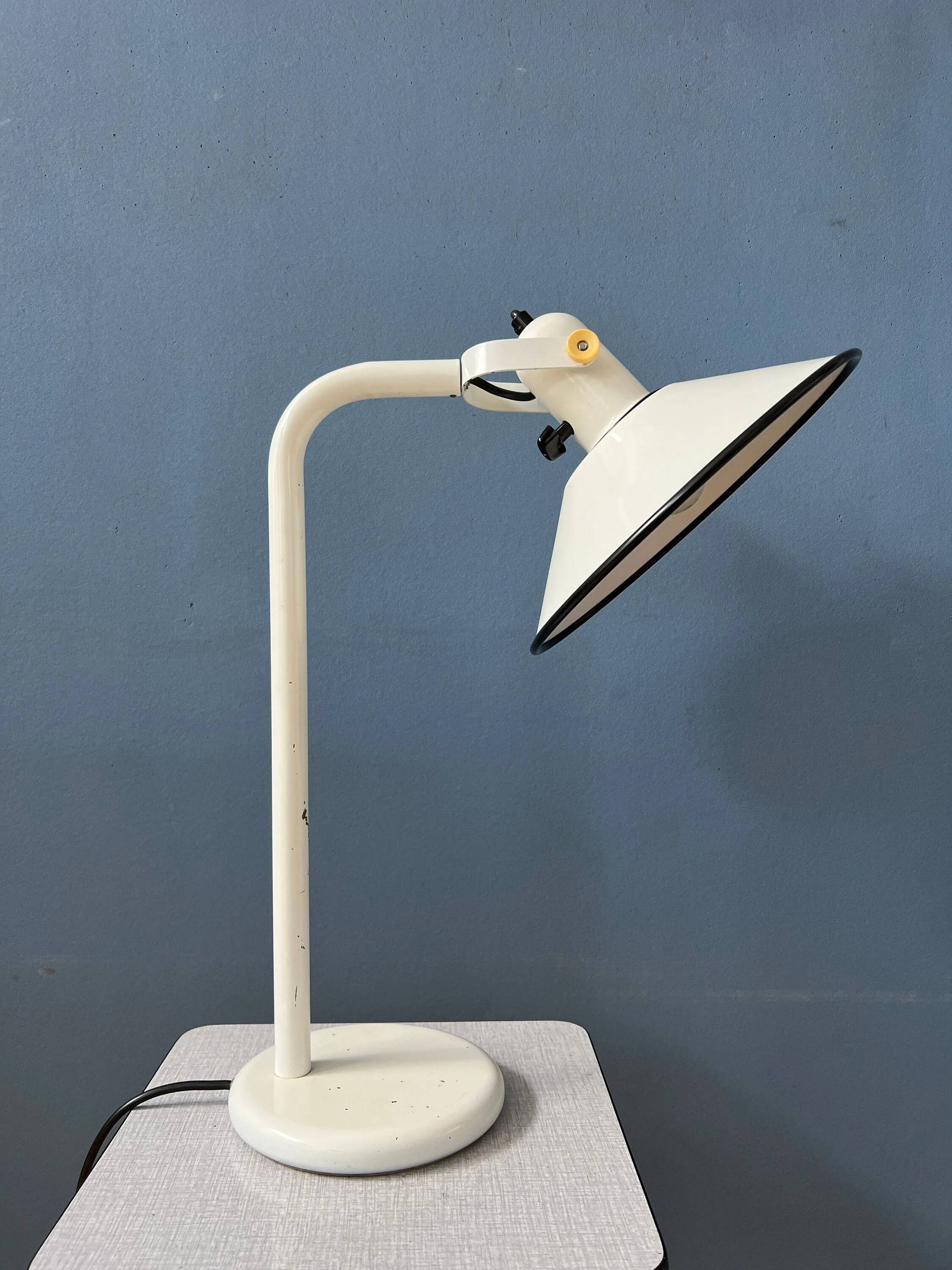 Anvia white desk lamp - mid-century table lamp - vintage desk lamp