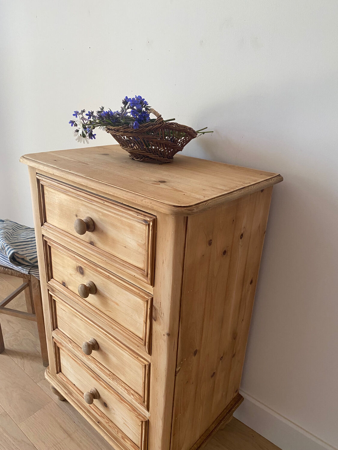English chest of drawers in pine