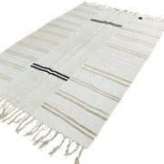 Kilim Turc Écru à Rayures, Style Scandinave, Salon et Chambre, 176x252Cm