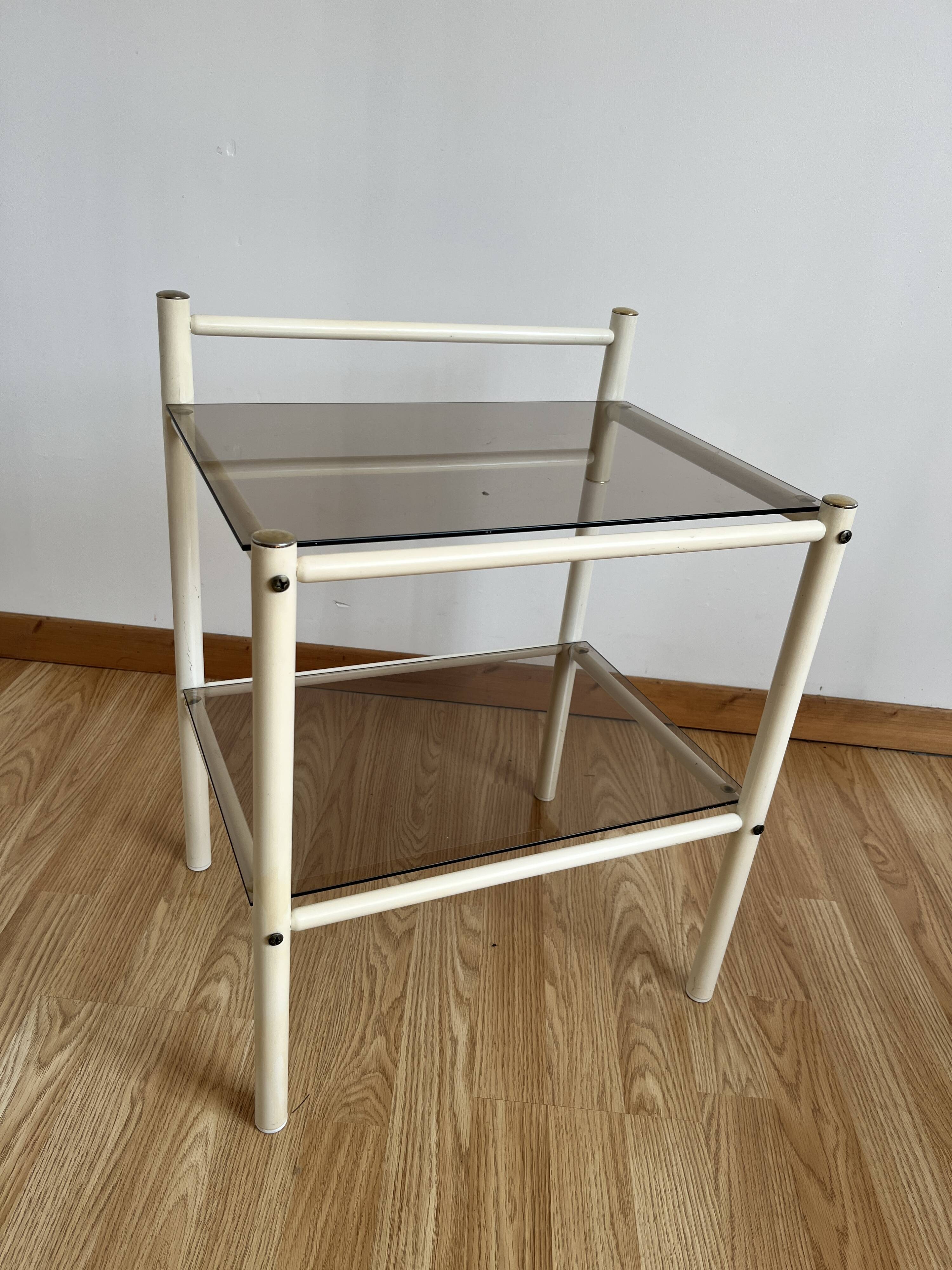 Smoked glass bedside table