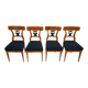 Chaises Biedermeier allemandes en placage de cerisier, 1830, ensemble de 4