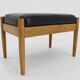 1960s Beech Leather Stool, Denmark