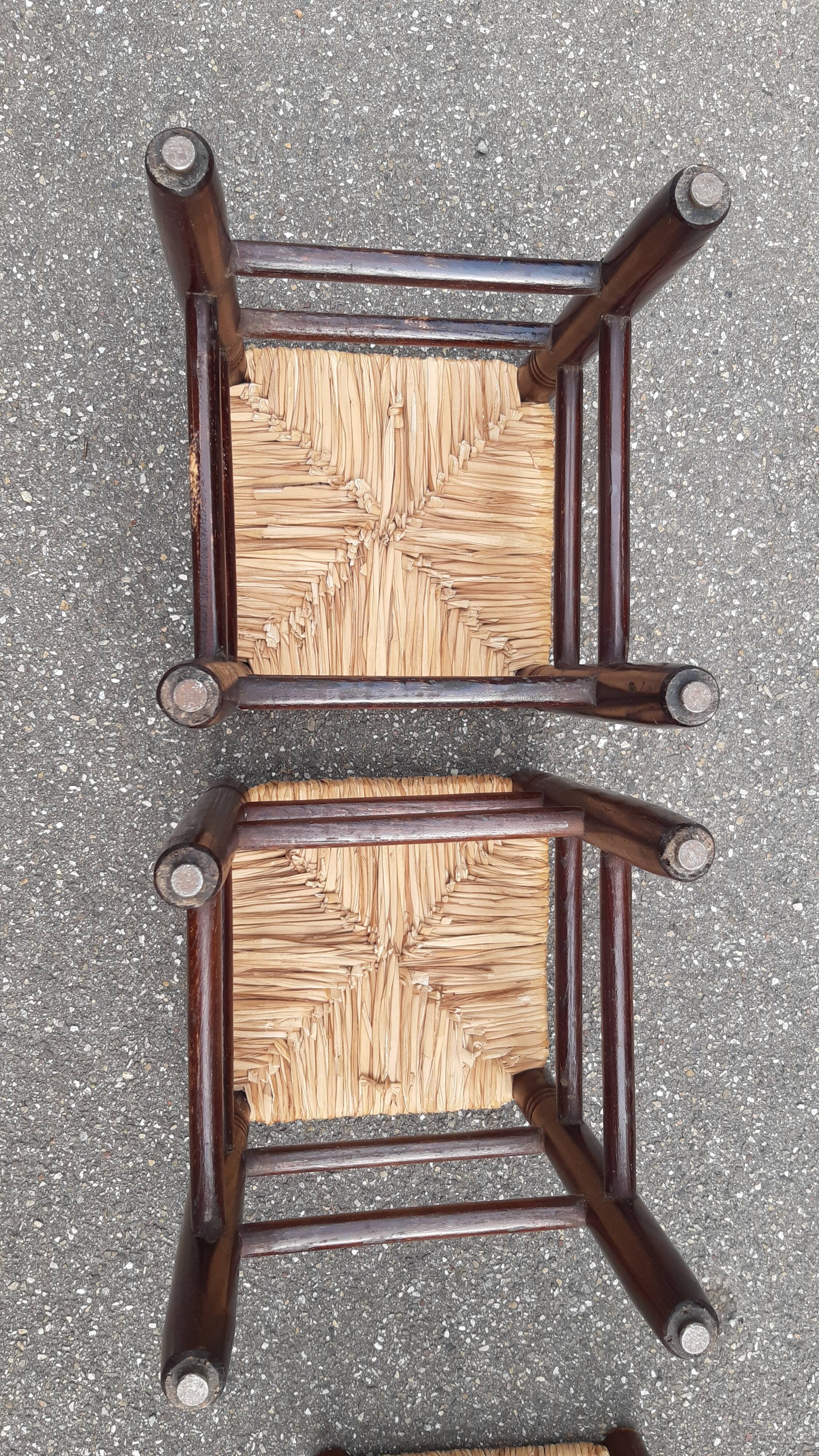 Set of 6 straw stools