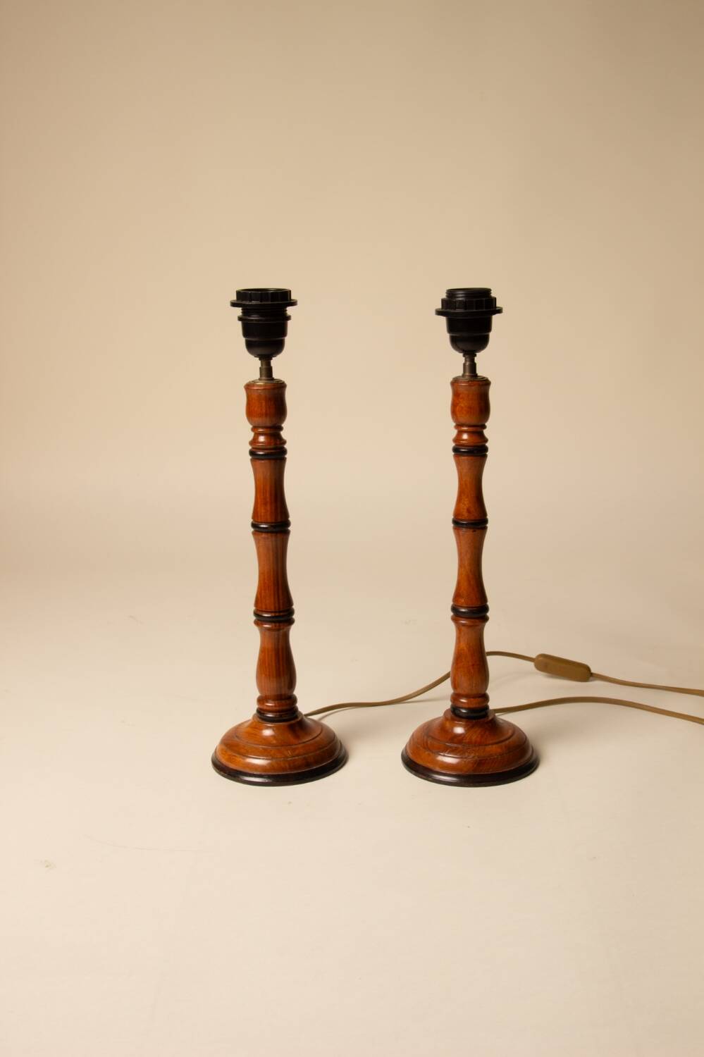 Pair of faux bamboo lamp bases