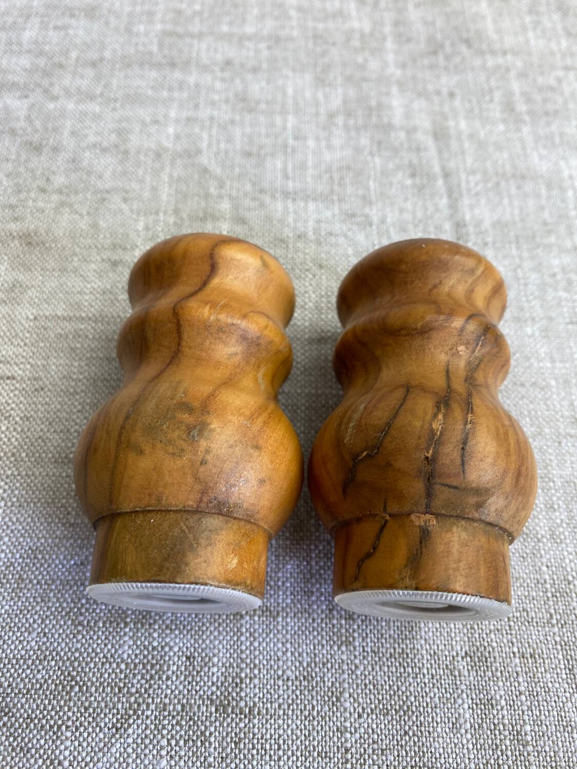 Olive wood salt and pepper shakers