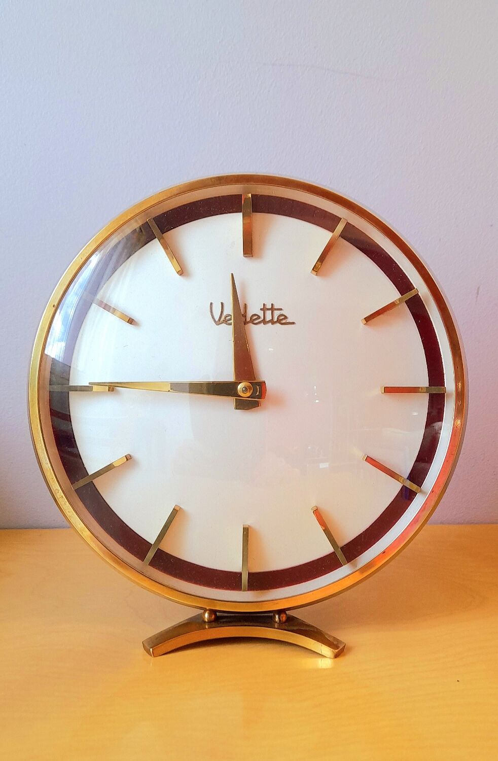 Vedette brass mechanical clock