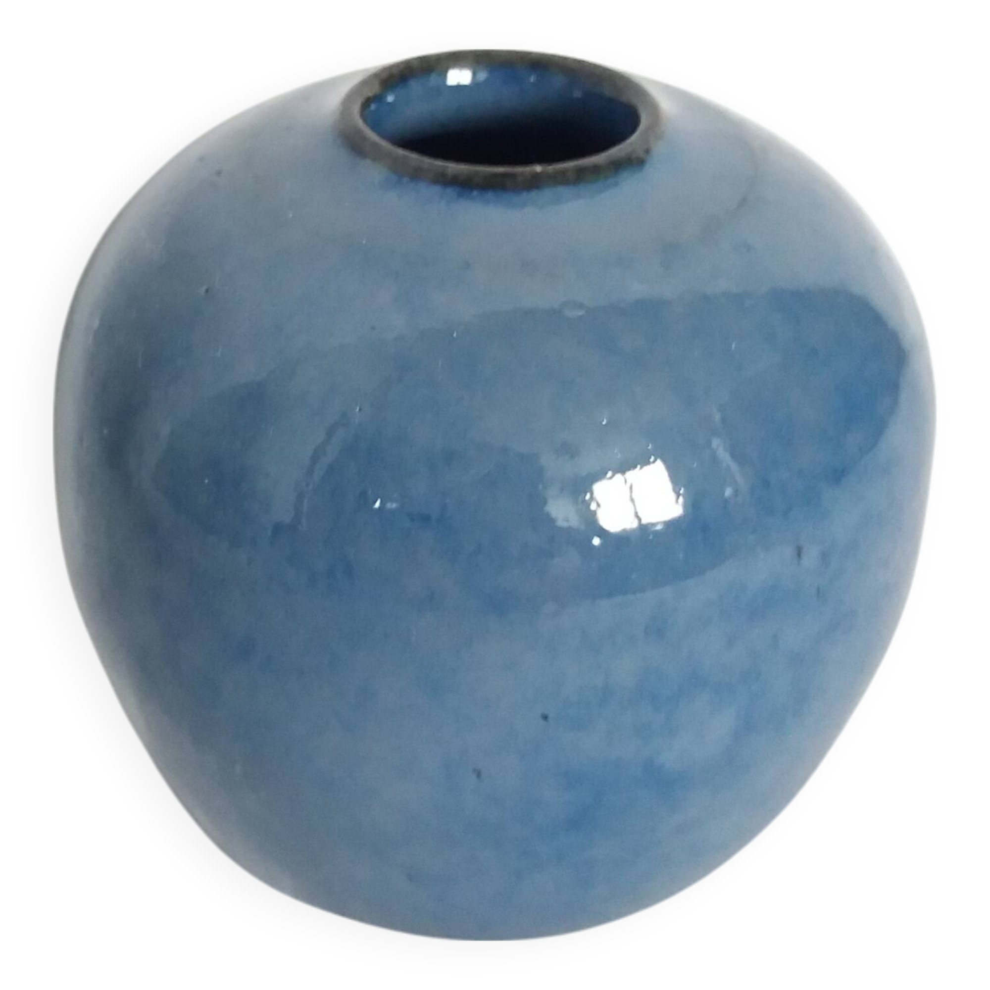 Signed ball vase, handmade ceramic