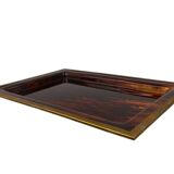 Hollywood regency brass and tortoiseshell lucite tray, Italy 1970s