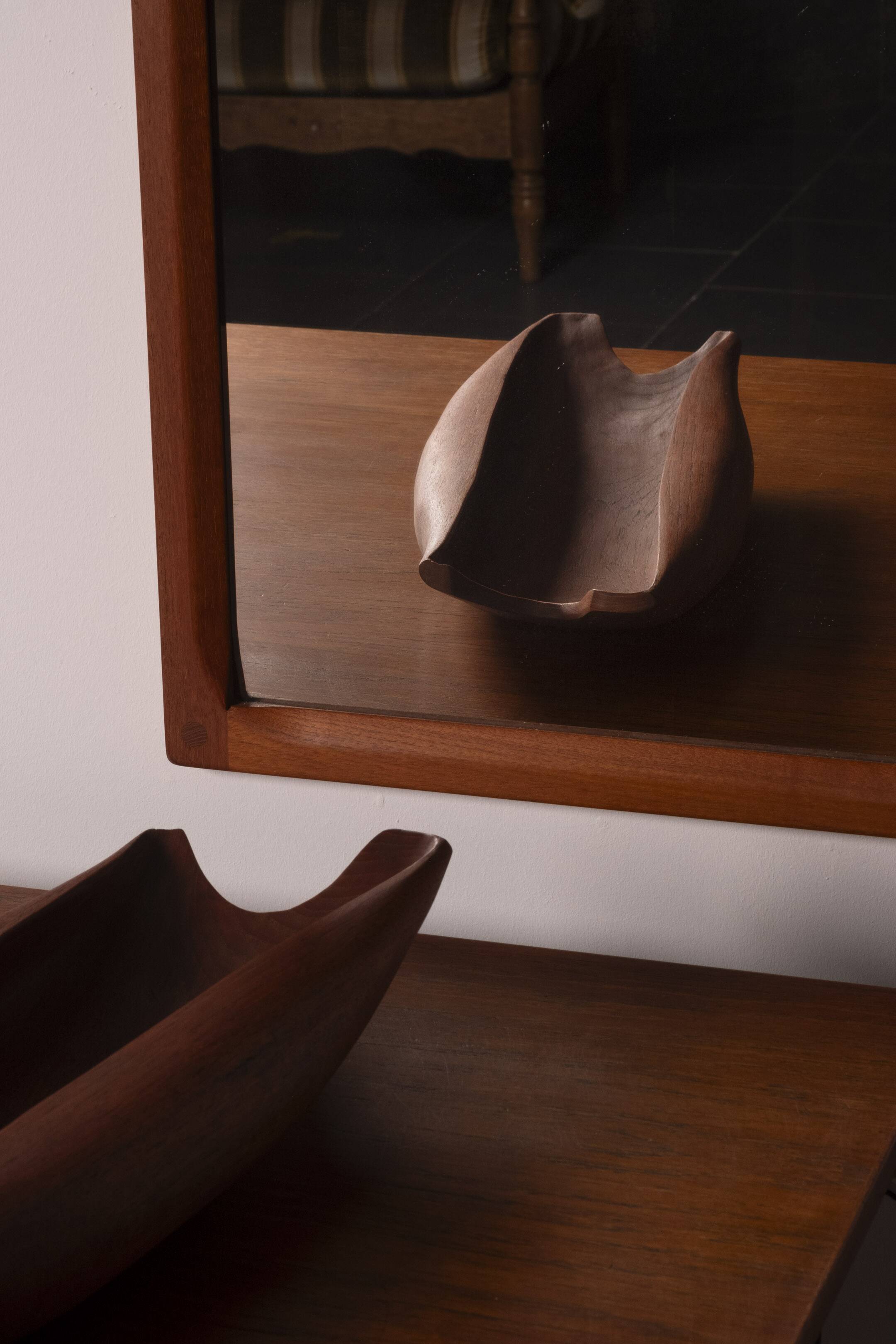 Organically Carved Serving Tray in Teak, 1950s Denmark