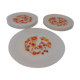 Service of 10 flat plates & 1 dish model flora Arcopal vintage orange flowers