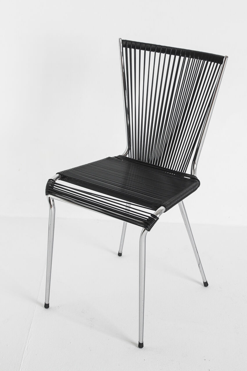 Set of 4 chairs "scoubidou", France, 1960s