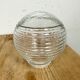 Vintage White Porcelain Pendant Light with Ribbed Glass, 1970s