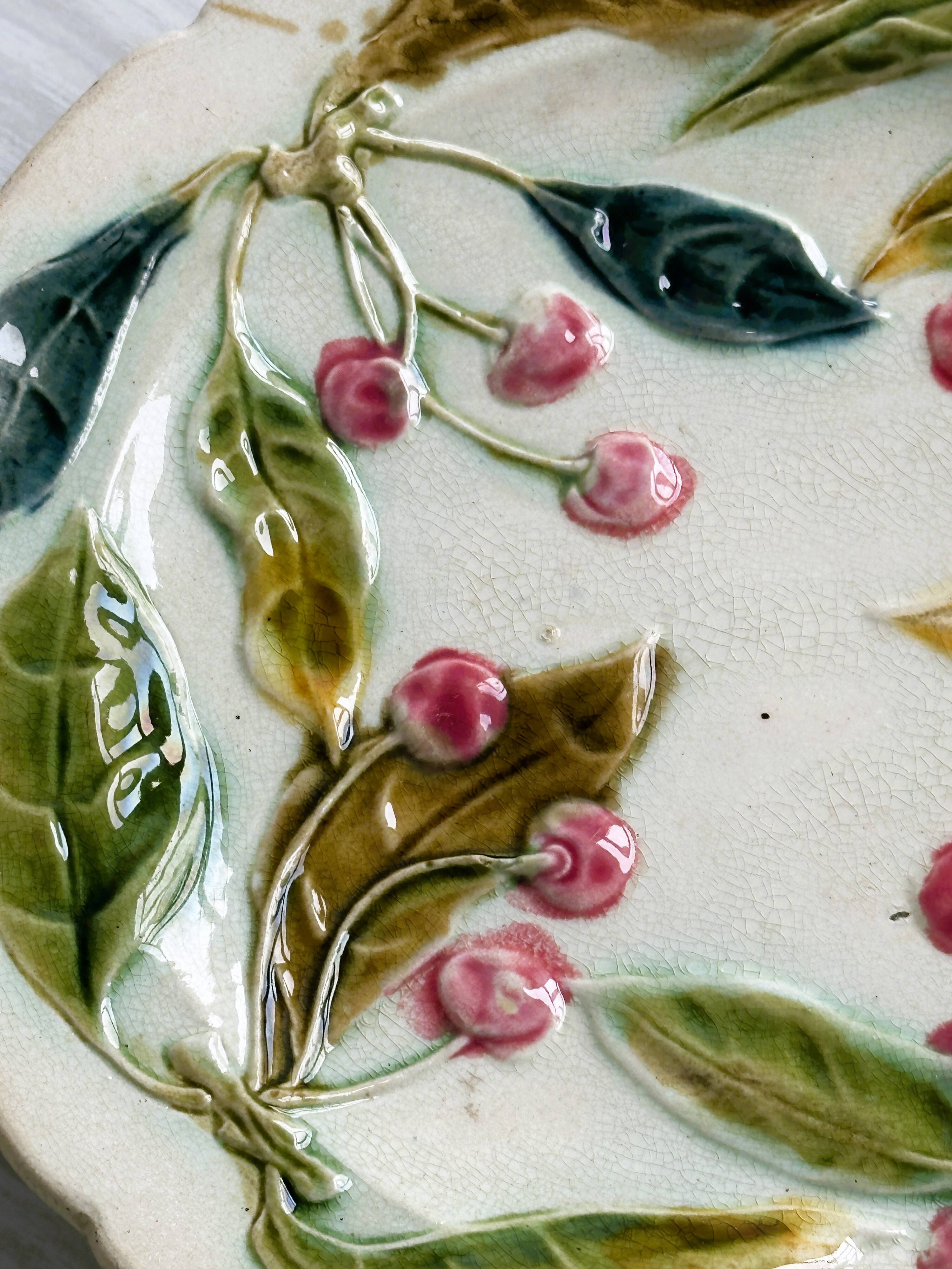 19th century cherry slip plate.