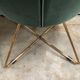 Pair of armchairs seated green velvet shell