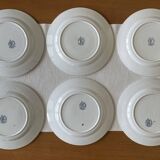 6 assiettes à dessert anciennes en faïence de Saint-Amand (Nord)