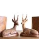 Bookends gazelles wooden carved early 1970s