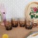Set of 4 vintage 70s smoked glasses