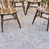 Set of 4 mountain style chairs from the 60s in beech